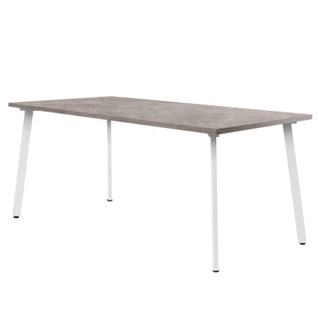 Стол Шанхай (1600х800), ЛДСП Бетон / Металлокаркас Белый