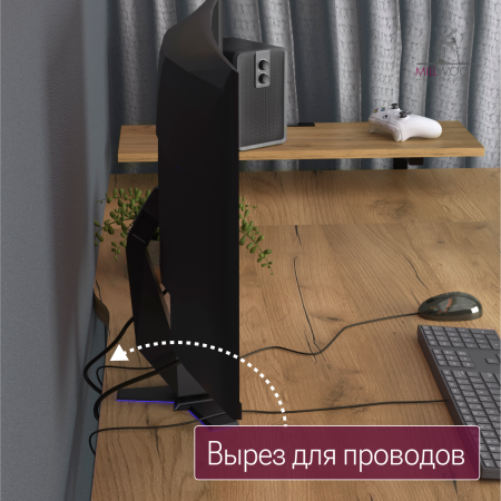 Стол угловой Каир с полкой (2000х1200), ЛДСП Дуб золотой крафт \ Металлокаркас Черный Стол угловой Каир с полкой (2000х1200), ЛДСП Дуб золотой крафт \ Металлокаркас Черный