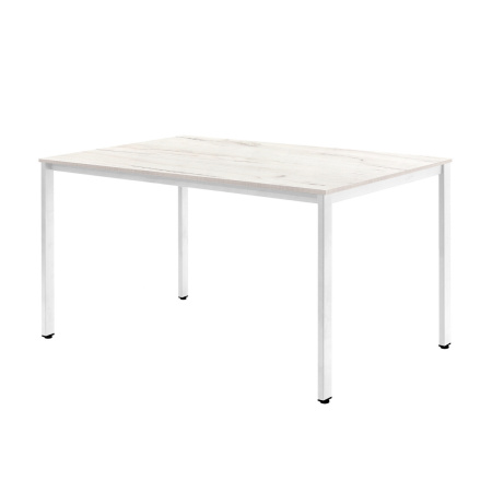 Стол Сеул (1300х800), ЛДСП Дуб белый крафт / Металлокаркас Белый