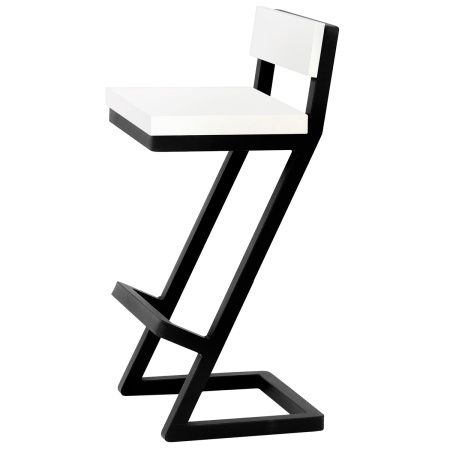 Стул полубарный Оберг 1, ЛДСП Белый / Металлокаркас Черный