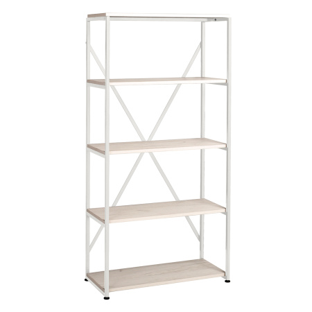 Стеллаж Лофт СН-1, ЛДСП Дуб белый крафт / Металлокаркас Белый