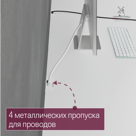 Стол угловой Турин 1500х1800 Белый / Металлокаркас Белый