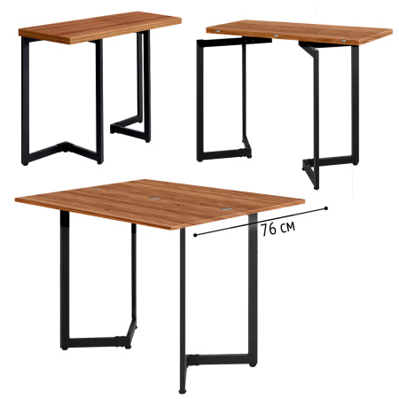 Стол-консоль Арлен 1, ЛДСП Дуб табачный крафт / Металлокаркас Черный