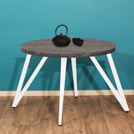 Стол Женева 2 (D900), ЛДСП Сосна пасадена / Металлокаркас Белый