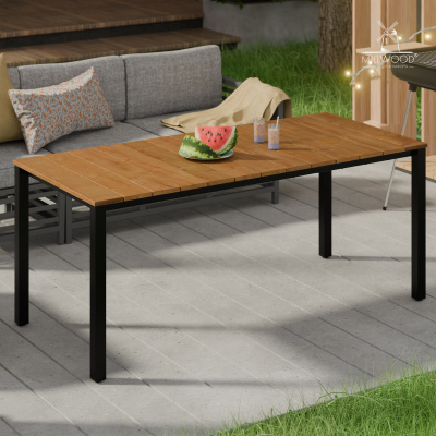 Стол Сеул Рустик (1800x800) Сосна коричневая \ Металлокаркас Черный