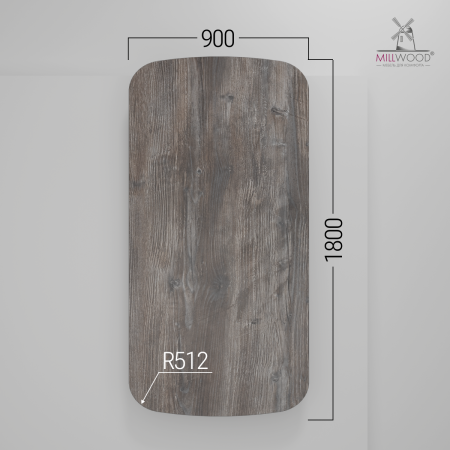 Столешница закругленная 1800х900х36, ЛДСП Сосна пасадена