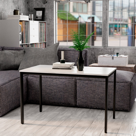 Стол Сеул (1000х600), ЛДСП Белый / Металлокаркас Черный Стол Сеул (1000х600), ЛДСП Белый / Металлокаркас Черный