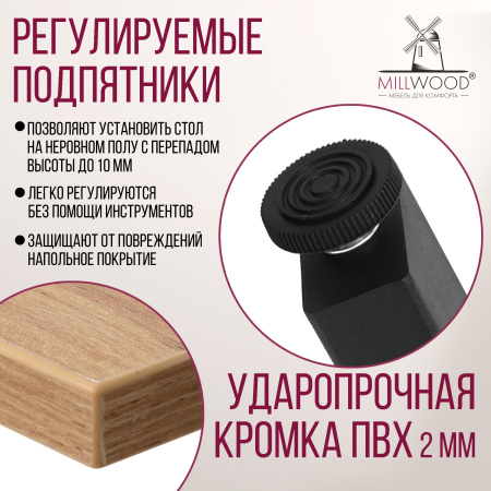 Стол Прага (1300х800) 18мм, ЛДСП Дуб золотой крафт / Металлокаркас Графит Стол Прага (1300х800) 18мм, ЛДСП Дуб золотой крафт / Металлокаркас Графит