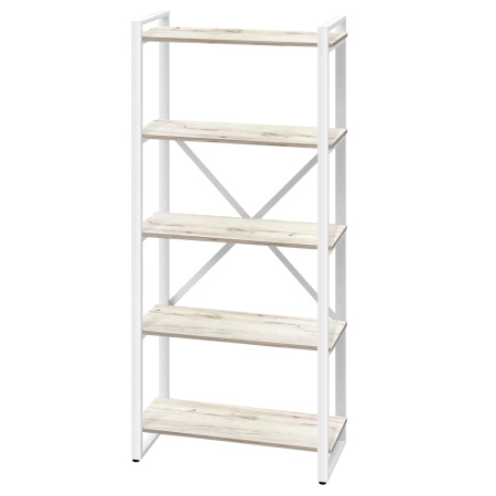Стеллаж Лофт СН-3, ЛДСП Дуб белый крафт / Металлокаркас Белый