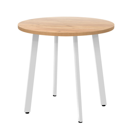 Стол Шанхай (D900), ЛДСП Дуб золотой крафт / Металлокаркас Белый