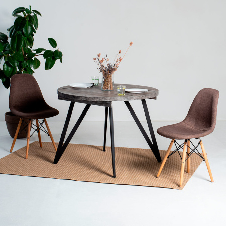 Стол раздвижной Женева 3 (D1000/1400х1000), ЛДСП Сосна пасадена / Металлокаркас Графит