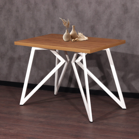 Стол Женева (1200х700), ЛДСП Дуб золотой крафт / Металлокаркас Белый Стол Женева (1200х700), ЛДСП Дуб золотой крафт / Металлокаркас Белый