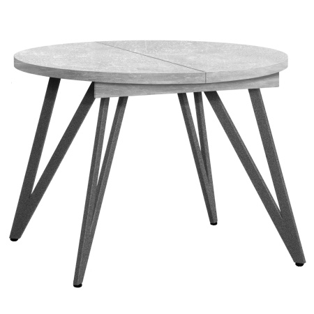 Стол раздвижной Женева 3 (D1100/1500х1100), ЛДСП Бетон / Металлокаркас Графит Стол раздвижной Женева 3 (D1100/1500х1100), ЛДСП Бетон / Металлокаркас Графит