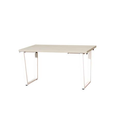 Стол Уэльс (1300х650) 36мм, ЛДСП Дуб белый крафт / Металлокаркас Белый