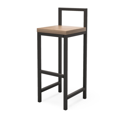 Стул барный Крам, ЛДСП Дуб табачный крафт / Металлокаркас Черный