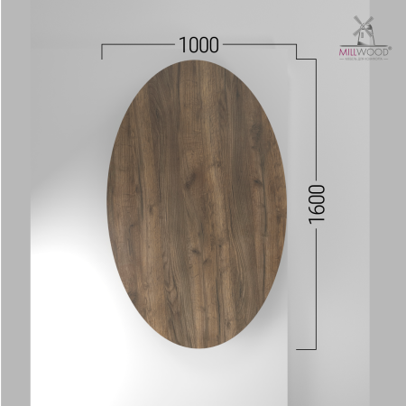 Столешница овальная 1600х1000х36, ЛДСП Дуб табачный крафт Столешница овальная 1600х1000х36, ЛДСП Дуб табачный крафт