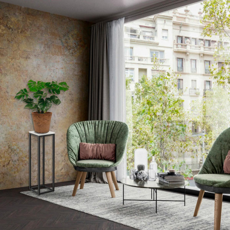 Подставка декоративная 210x210x700, ЛДСП Белый / Металлокаркас Графит