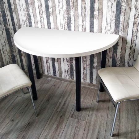 Стол-консоль Далис 2, ЛДСП Белый / Металлокаркас Черный