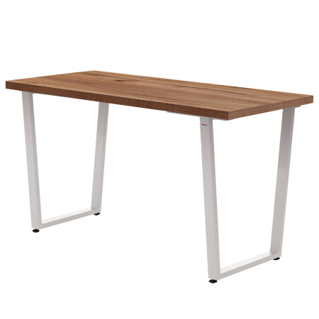 Стол Уэльс (1300х650) 36мм, ЛДСП Дуб табачный крафт / Металлокаркас Белый