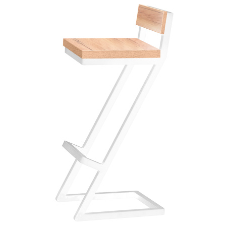 Стул барный Оберг 2, ЛДСП Дуб золотой крафт / Металлокаркас Белый