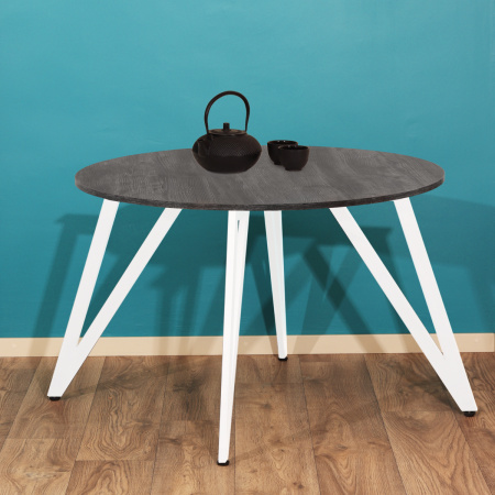 Стол Женева 2 (D1100) 18мм, ЛДСП Сосна пасадена / Металлокаркас Белый