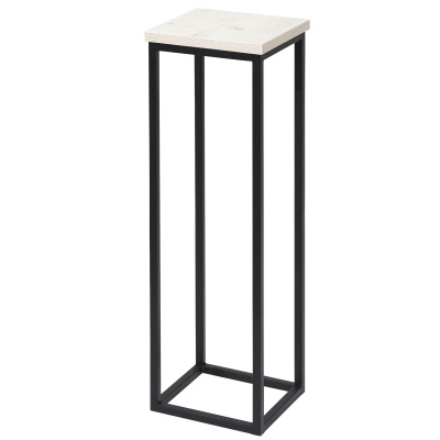 Подставка декоративная 210x210x700, ЛДСП Дуб белый крафт / Металлокаркас Черный