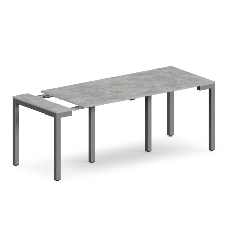 Стол Сиена раздвижной (412/2432х800), ЛДСП Бетон \ Металлокаркас Графит