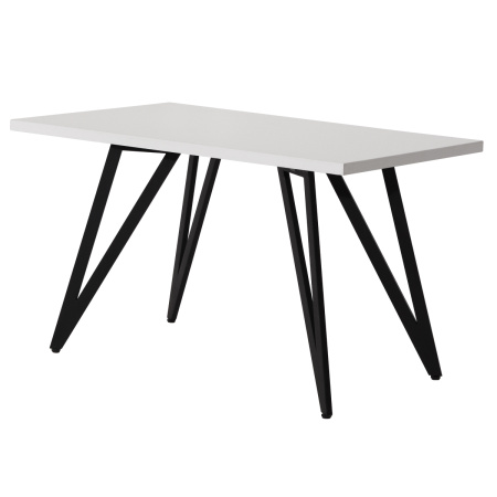 Стол Женева 2 (1600х800), ЛДСП Белый / Металлокаркас Черный
