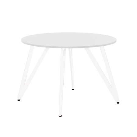Стол Женева 2 (D1200) 18мм, ЛДСП Белый / Металлокаркас Белый