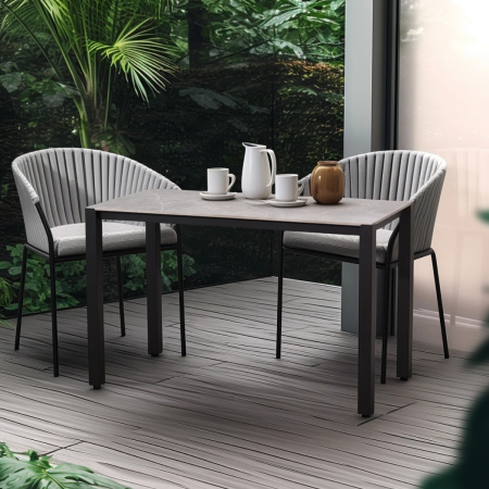 Стол Сеул Керамогранит (1200х600), Керамогранит Бетон Клифф / Металлокаркас Черный