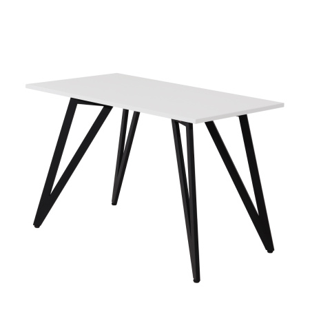 Стол Женева 2 (1300х800) 18мм, ЛДСП Белый / Металлокаркас Графит