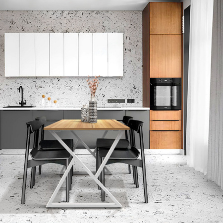 Стол Дели (1300х800) 18мм, ЛДСП Дуб золотой крафт / Металлокаркас Белый Стол Дели (1300х800) 18мм, ЛДСП Дуб золотой крафт / Металлокаркас Белый