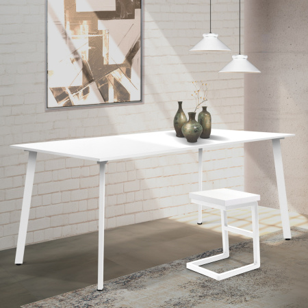 Стол Шанхай (1600х800) 18мм, ЛДСП Белый / Металлокаркас Белый