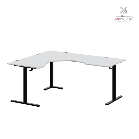 Стол угловой Турин 1500х1800 Белый / Металлокаркас Чёрный