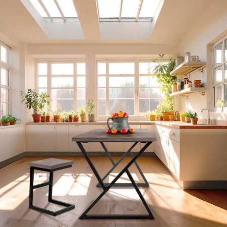 Стол Дели (1300х800), ЛДСП Бетон / Металлокаркас Черный Стол Дели (1300х800), ЛДСП Бетон / Металлокаркас Черный