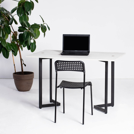 Стол-консоль Арлен 3, ЛДСП Дуб белый крафт / Металлокаркас Черный