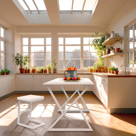 Стол Дели (1300х800) 18мм, ЛДСП Белый / Металлокаркас Белый Стол Дели (1300х800) 18мм, ЛДСП Белый / Металлокаркас Белый