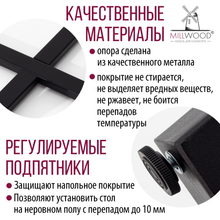 Стол Орлеан (D900) 18мм, ЛДСП Бетон / Металлокаркас Черный Стол Орлеан (D900) 18мм, ЛДСП Бетон / Металлокаркас Черный