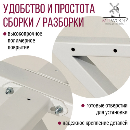 Стол Дели (1000х700) 18мм, ЛДСП Дуб белый крафт / Металлокаркас Белый Стол Дели (1000х700) 18мм, ЛДСП Дуб белый крафт / Металлокаркас Белый