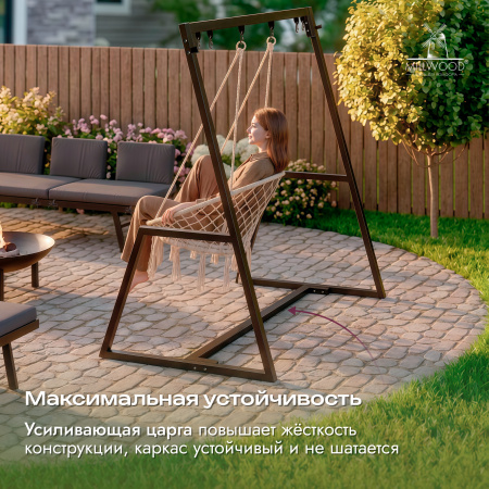 Каркас качелей садовых Валенсия (2000), Металлокаркас Черный