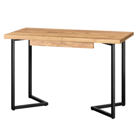 Стол раздвижной Лондон (1100/1500х700), ЛДСП Дуб золотой крафт / Металлокаркас Черный