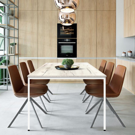 Стол Сеул (2000х800), ЛДСП Дуб белый крафт / Металлокаркас Белый Стол Сеул (2000х800), ЛДСП Дуб белый крафт / Металлокаркас Белый