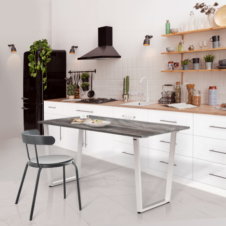 Стол Уэльс (1300х800) 18мм, ЛДСП Сосна пасадена \ Металлокаркас Белый