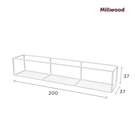 Полка Лофт 1, Металлокаркас Белый Полка Лофт 1, Металлокаркас Белый
