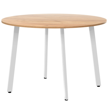 Стол Шанхай (D1200) 18мм, ЛДСП Дуб золотой крафт / Металлокаркас Белый