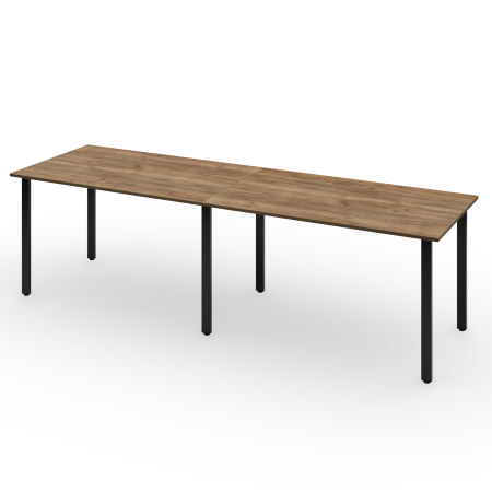 Стол Толедо (1300/2600х800), ЛДСП Дуб табачный крафт \ Металлокаркас Черный
