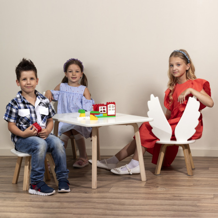 Стул детский Ангел М, Белый / Береза