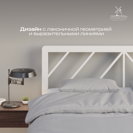Изголовье для кровати Афина 1800 (180х62 см), Металлокаркас Белый