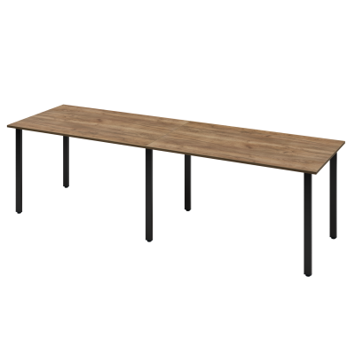 Стол Толедо (1300/2600х800), ЛДСП Дуб табачный крафт \ Металлокаркас Черный