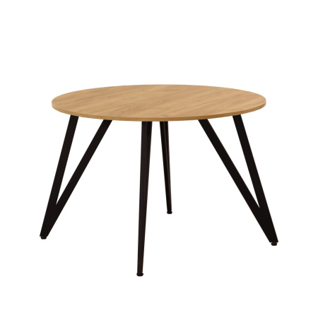 Стол Женева 2 (D1100) 18мм, ЛДСП Дуб золотой крафт / Металлокаркас Черный